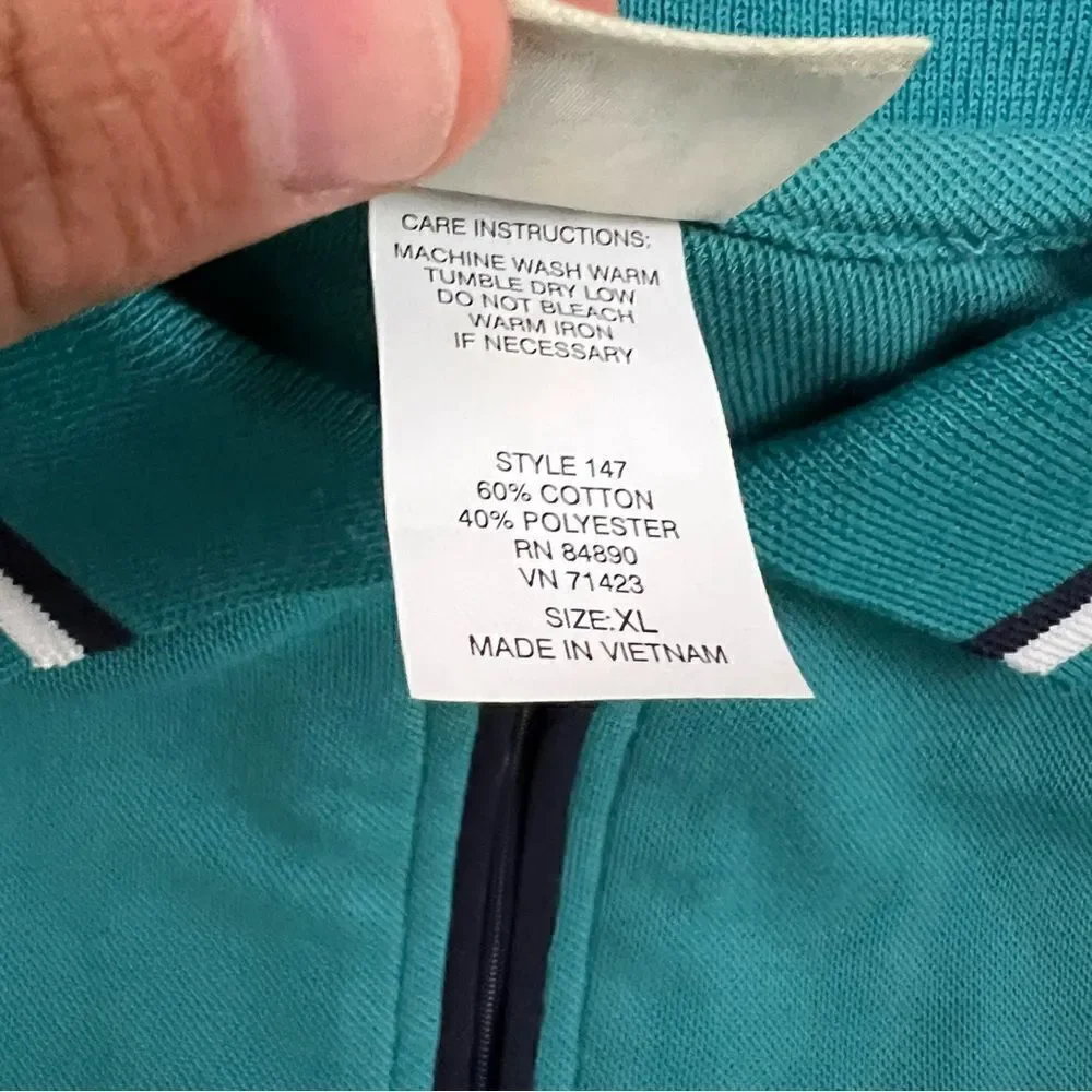 Vintage Polo Zip Collar Mens XL